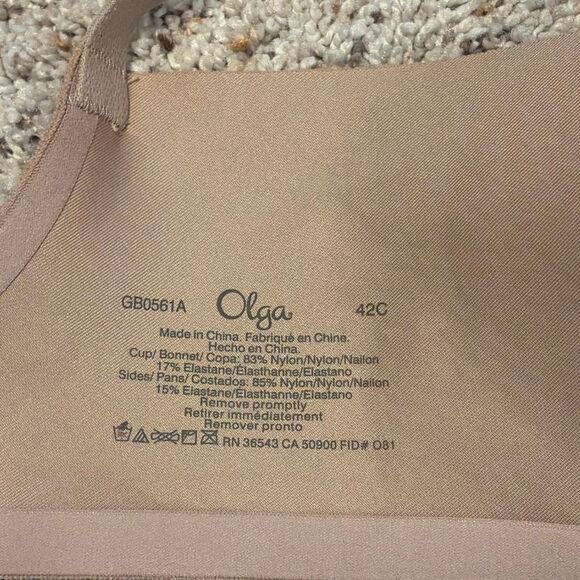 Olga No Side Effects Nude Contour Underwire Bra 42C - Picture 7 of 8